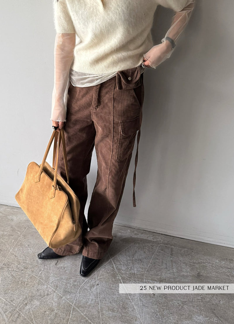 Jade Market - Korean Women Fashion - #shopsmall - Corduroy Pocket Pants - 4