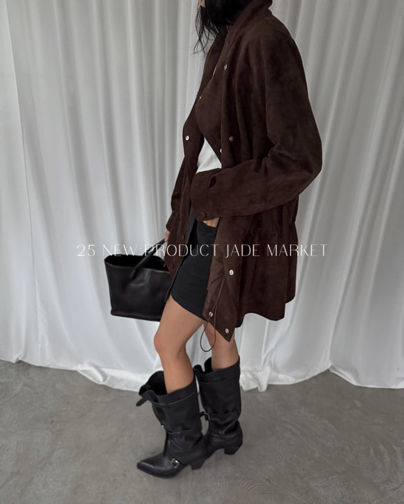 Jade Market - Korean Women Fashion - #thatsdarling - Double Suede Jacket - 3