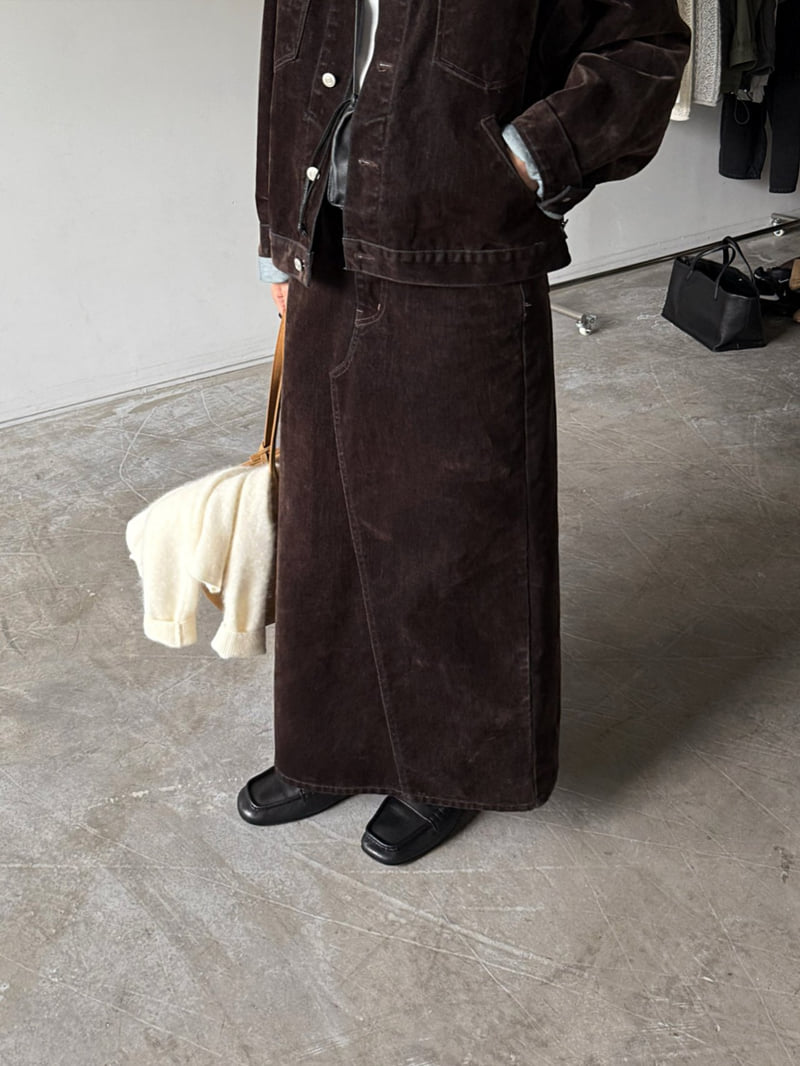 Jade Market - Korean Women Fashion - #womensfashion - Dust Velvet Skirt - 11