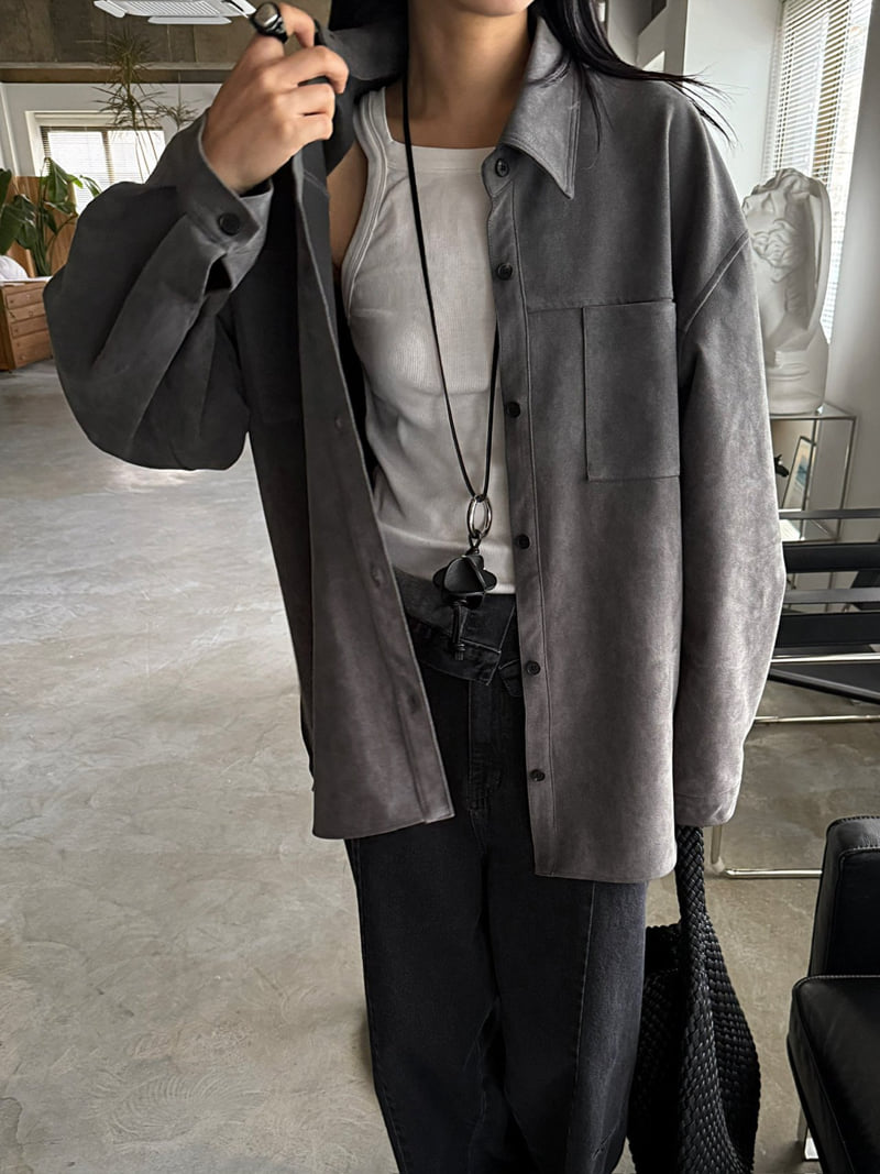 Jade Market - Korean Women Fashion - #womensfashion - Leuwei Suede Shirt - 12