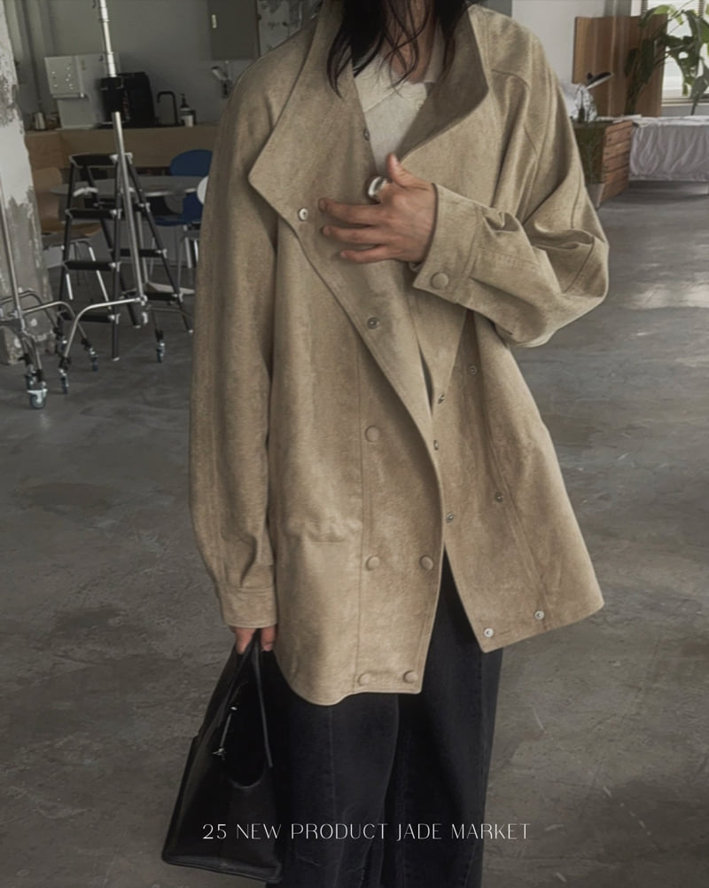 Jade Market - Korean Women Fashion - #womensfashion - Double Suede Jacket - 8