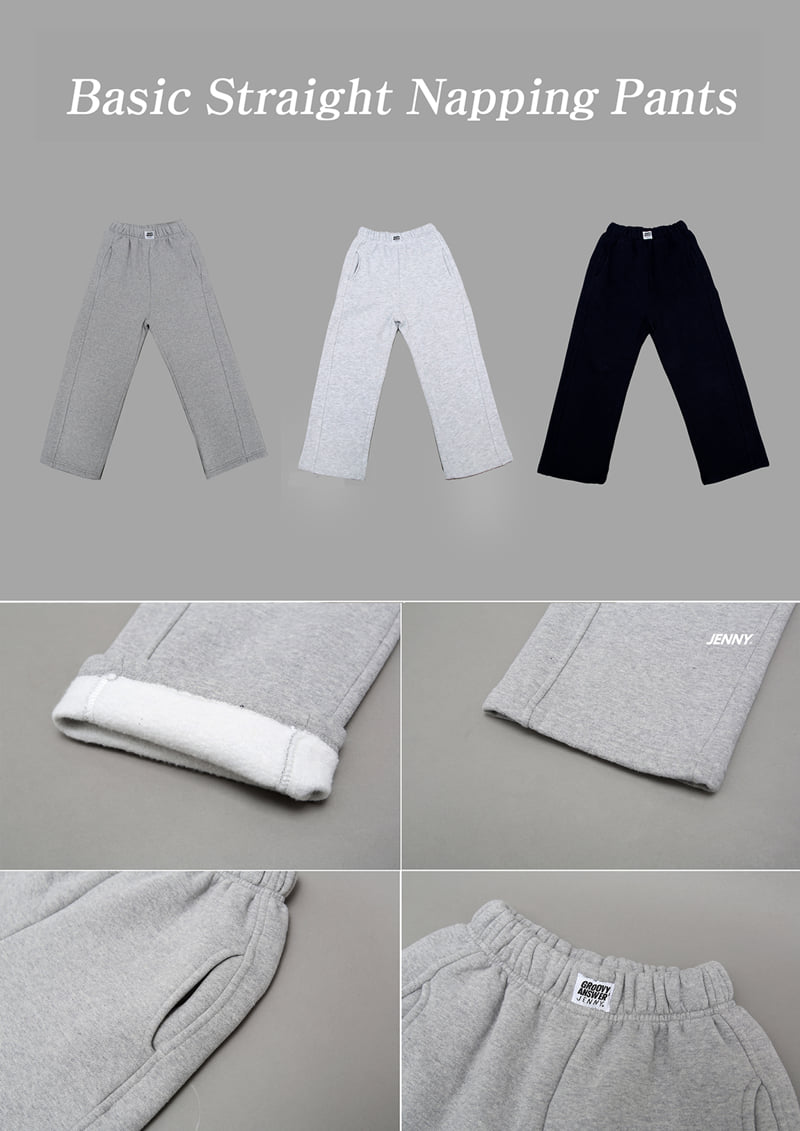 Jenny Basic - Korean Children Fashion - #kidsstore - Basic Straight Fleece Pants - 11