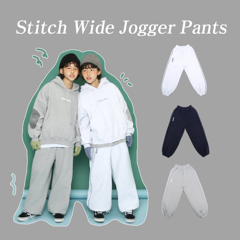 Jenny Basic - Korean Children Fashion - #minifashionista - Stitch Fleece Jogger Pants