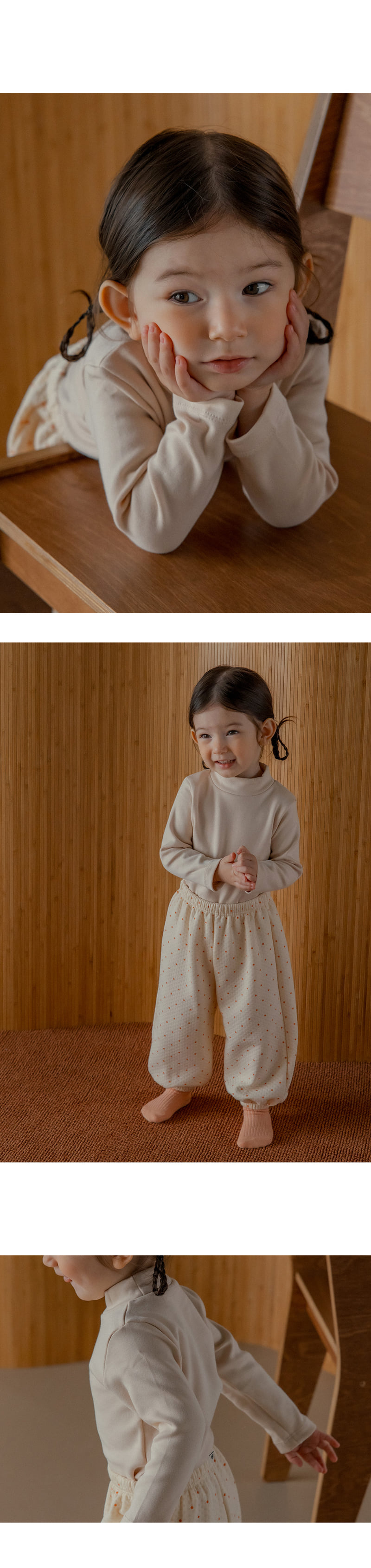 Kids Clara - Korean Baby Fashion - #smilingbaby - Pure Basic Modal Freece Mock Neck Tee - 4