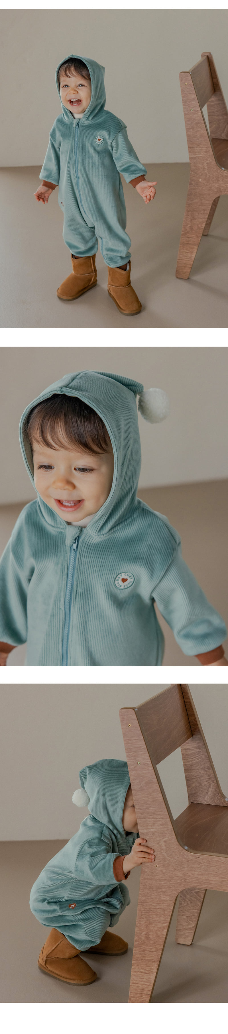 Kids Clara - Korean Baby Fashion - #babyboutique - Honeydew Double Velour Jumpsuit - 7