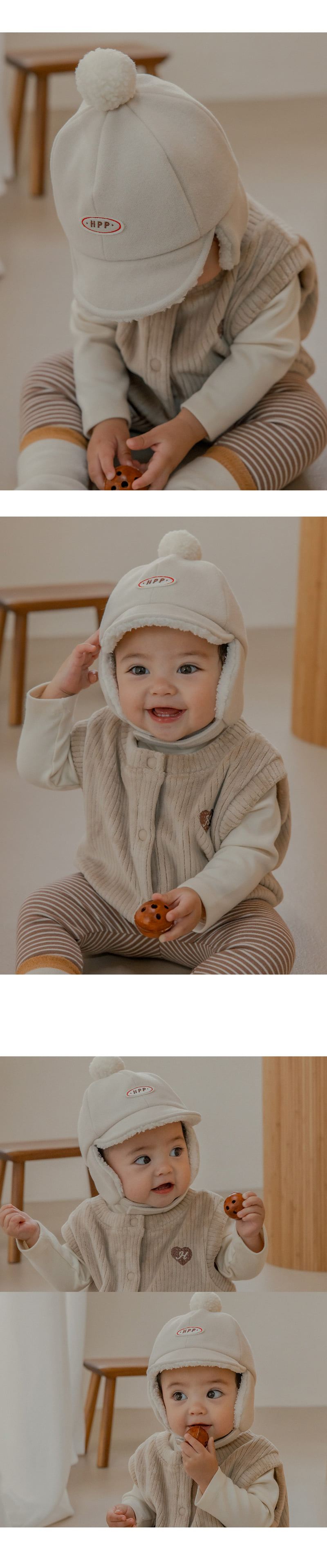 Kids Clara - Korean Baby Fashion - #babyboutique - Latte Winter Cap - 2