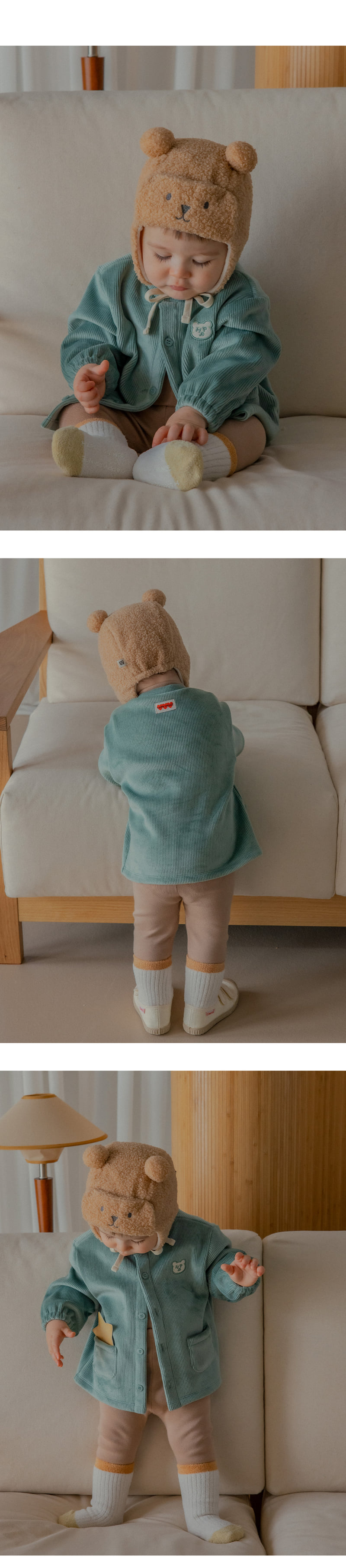 Kids Clara - Korean Baby Fashion - #babyboutique - Hug Double Velour Baby Cardigan - 8