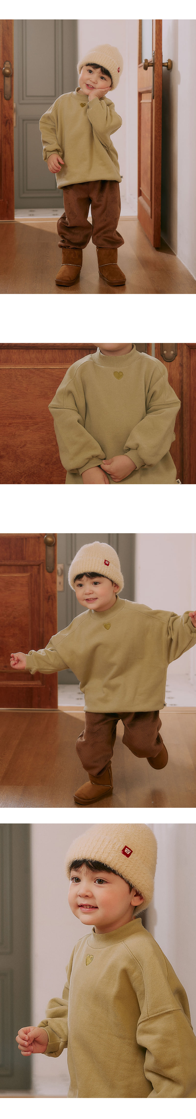 Kids Clara - Korean Baby Fashion - #babyclothing - Omar Mock Neck Brushed Sweatshirt - 2