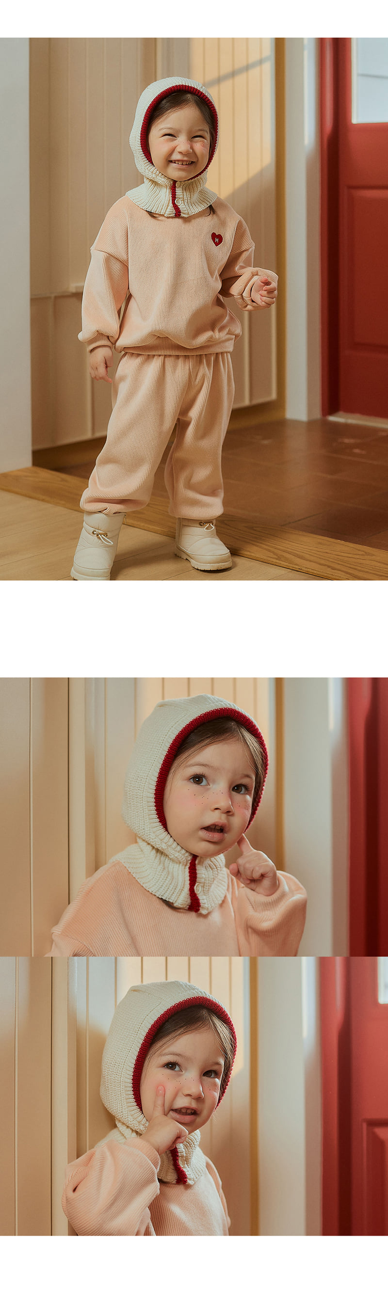 Kids Clara - Korean Baby Fashion - #babyfashion - Pebble Knit Baby Balaclava - 2