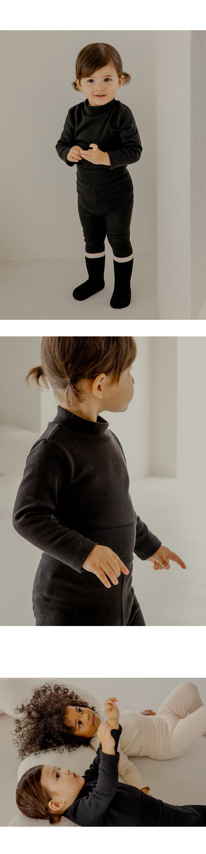 Kids Clara - Korean Baby Fashion - #babyfever - Pure Basic Modal Freece Mock Neck Tee - 8