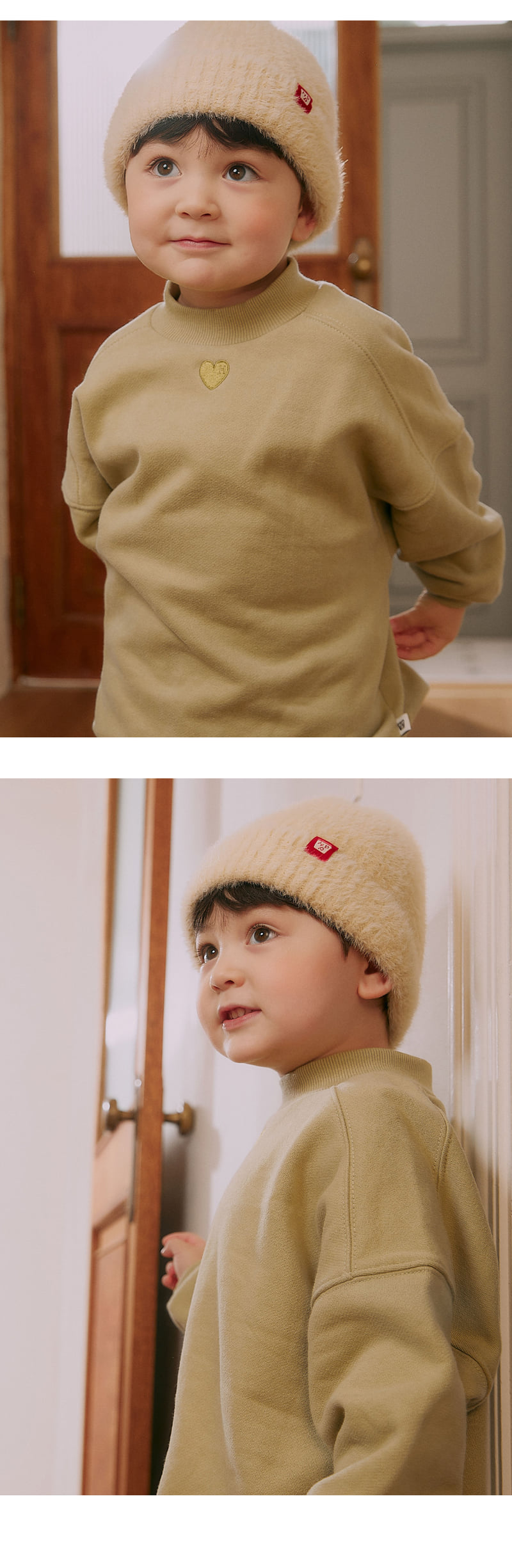 Kids Clara - Korean Baby Fashion - #babyfashion - Omar Mock Neck Brushed Sweatshirt - 4