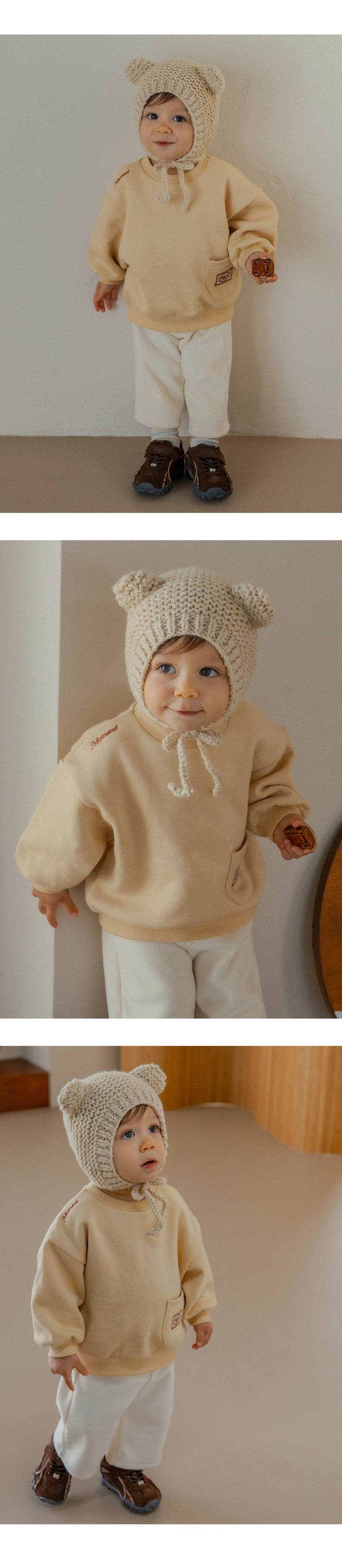 Kids Clara - Korean Baby Fashion - #babyfever - Pudding Brushed Baby Sweatshirt - 2