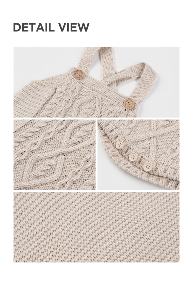 Kids Clara - Korean Baby Fashion - #babyfashion - Erbel Knit Baby Overalls - 4