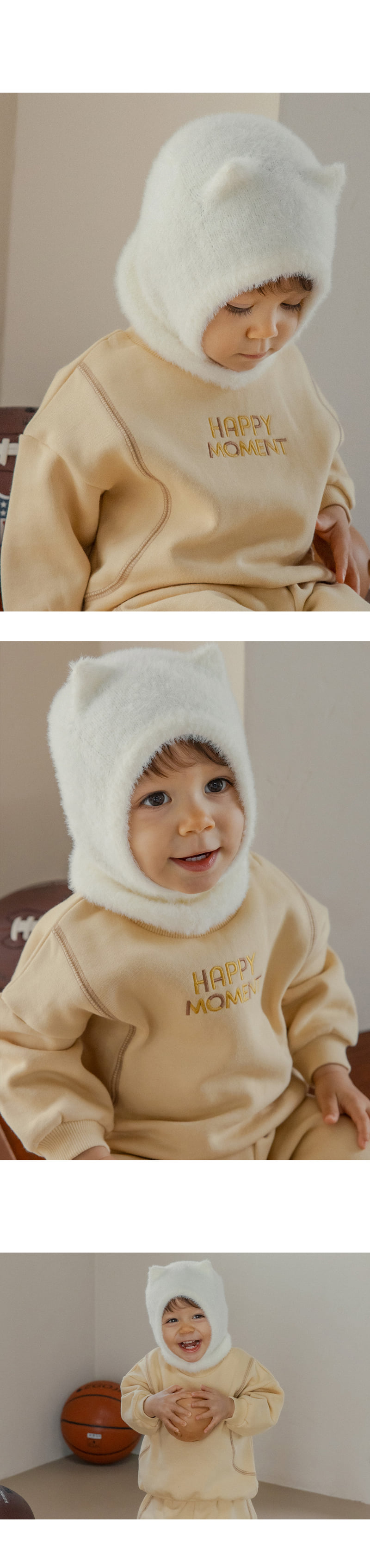 Kids Clara - Korean Baby Fashion - #babyfever - Mink Fluffy Knit Baby Balaclava - 7