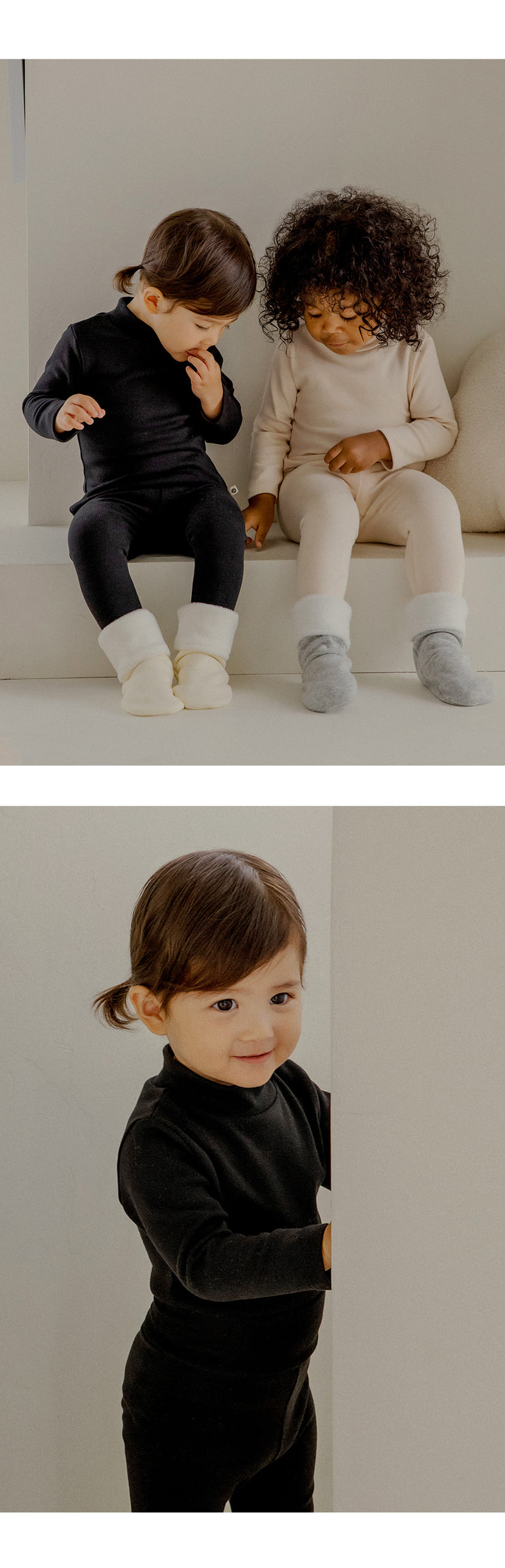 Kids Clara - Korean Baby Fashion - #babygirlfashion - Pure Basic Modal Freece Mock Neck Tee - 9