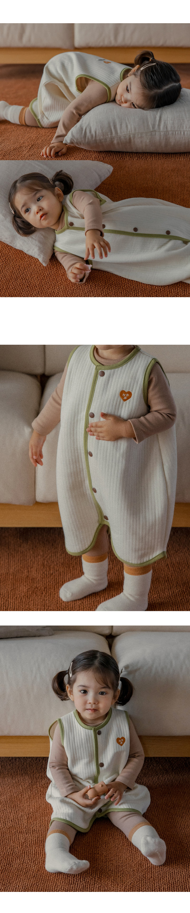Kids Clara - Korean Baby Fashion - #babygirlfashion - Line Dream Bamboo Baby Sleeping Vest - 8