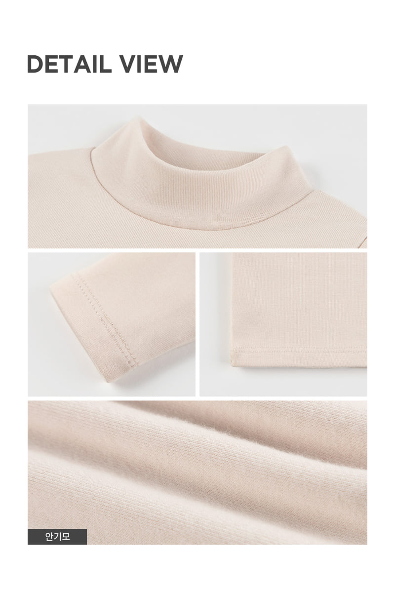 Kids Clara - Korean Baby Fashion - #babylifestyle - Pure Basic Modal Freece Mock Neck Tee - 10