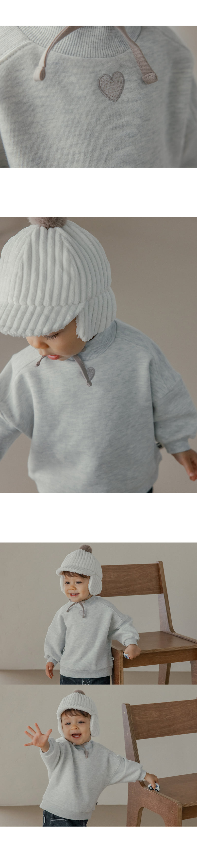 Kids Clara - Korean Baby Fashion - #babylifestyle - Omar Mock Neck Brushed Sweatshirt - 6