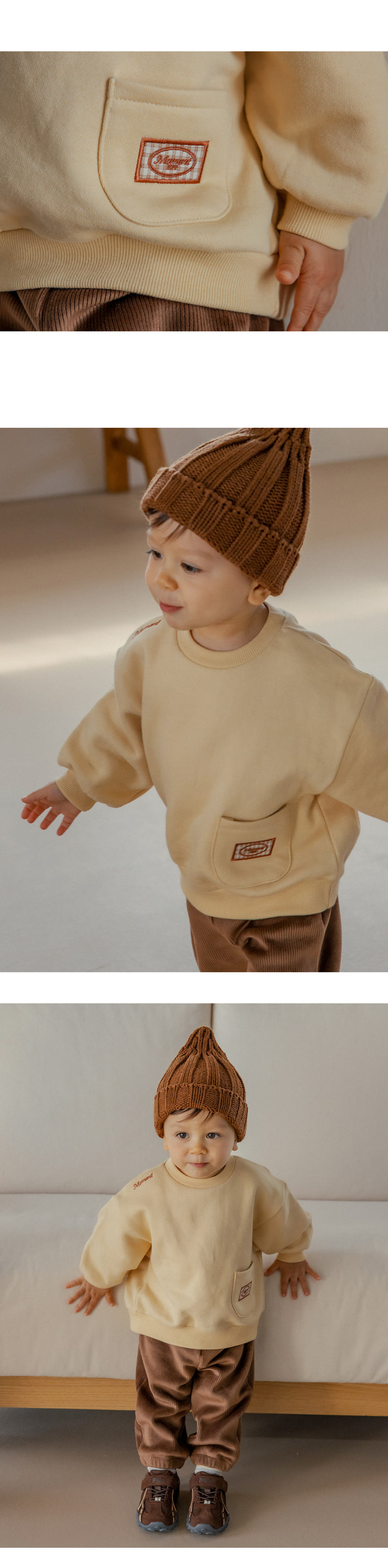 Kids Clara - Korean Baby Fashion - #babygirlfashion - Pudding Brushed Baby Sweatshirt - 4