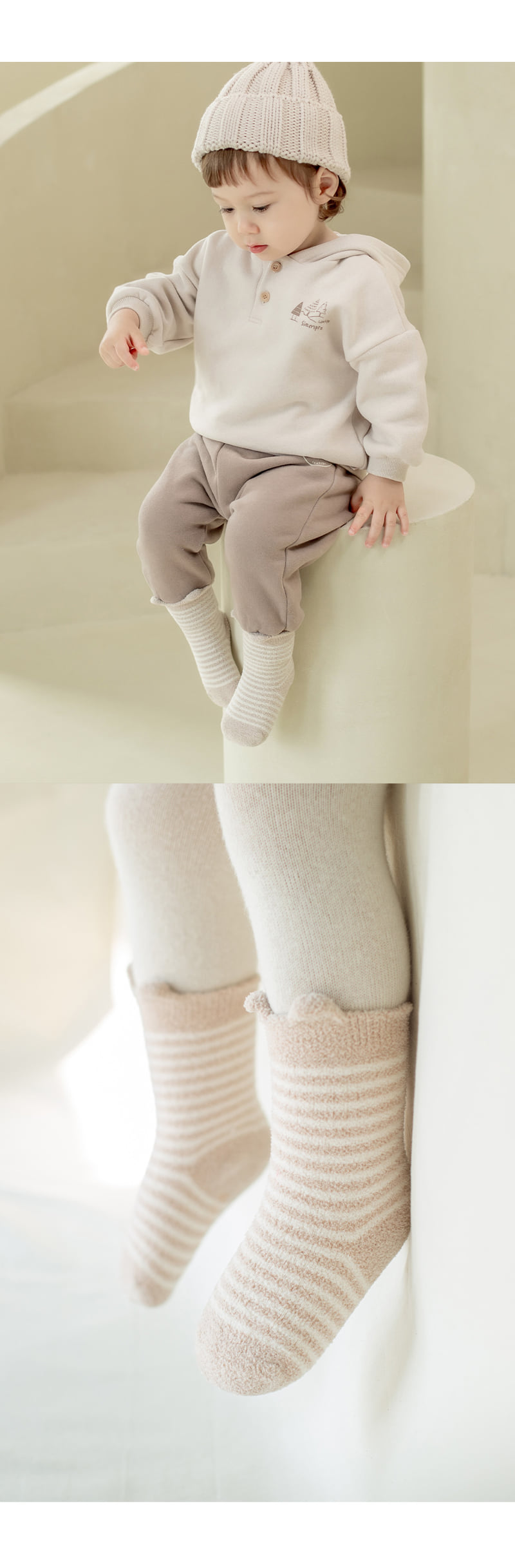 Kids Clara - Korean Baby Fashion - #babylifestyle - Pully Winter Baby Socks 3 Pack (set of 5) - 4