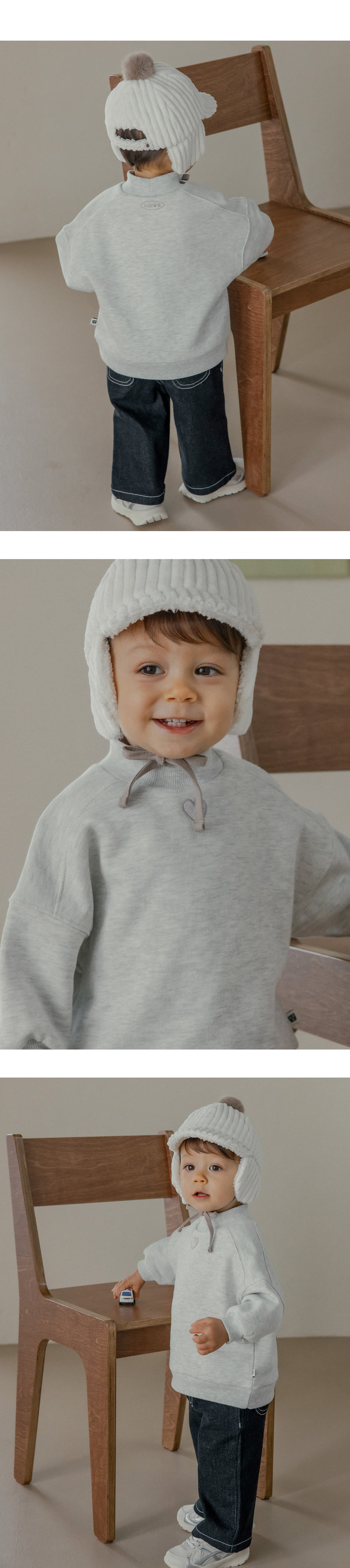Kids Clara - Korean Baby Fashion - #babyoninstagram - Omar Mock Neck Brushed Sweatshirt - 7