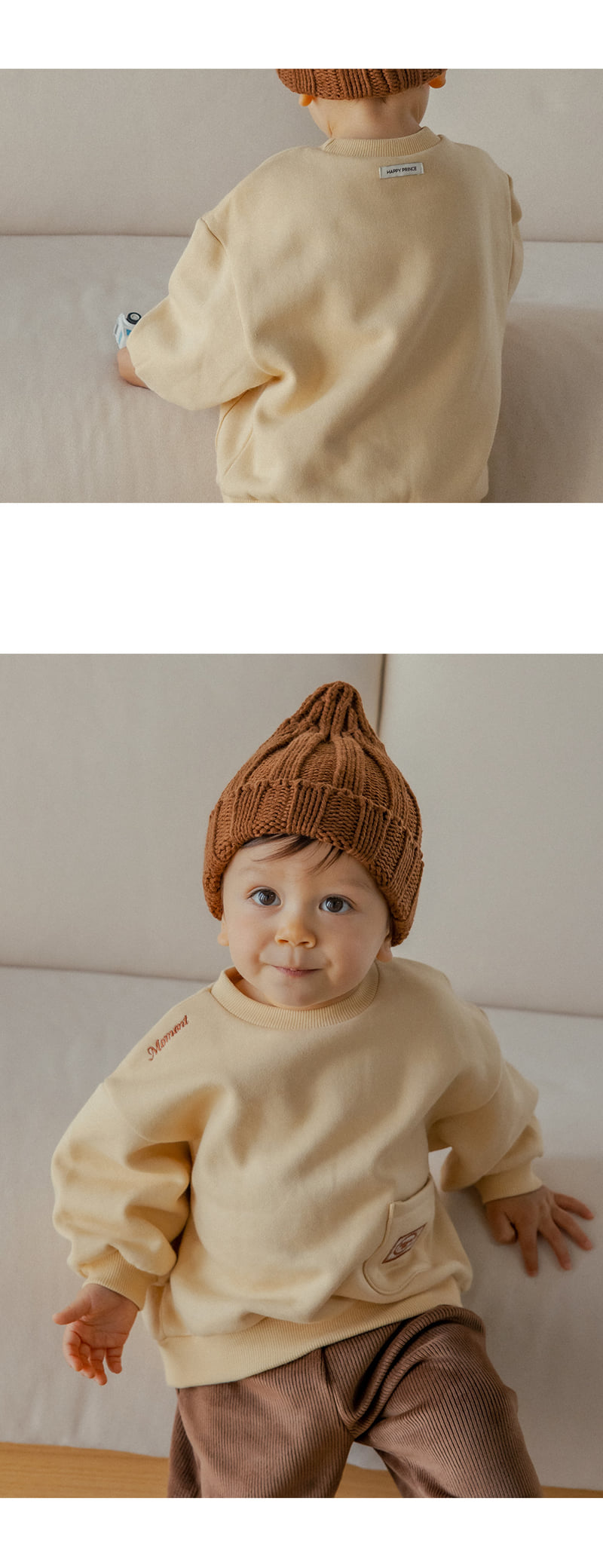 Kids Clara - Korean Baby Fashion - #babyoninstagram - Pudding Brushed Baby Sweatshirt - 5