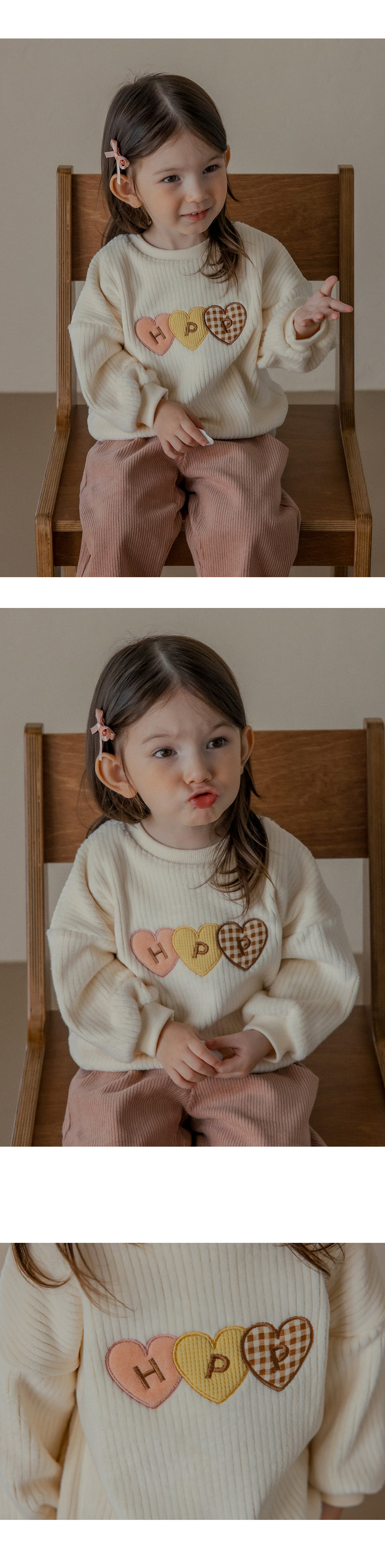 Kids Clara - Korean Baby Fashion - #babyoninstagram - Vanilla Double Velour Baby Sweatshirt - 3