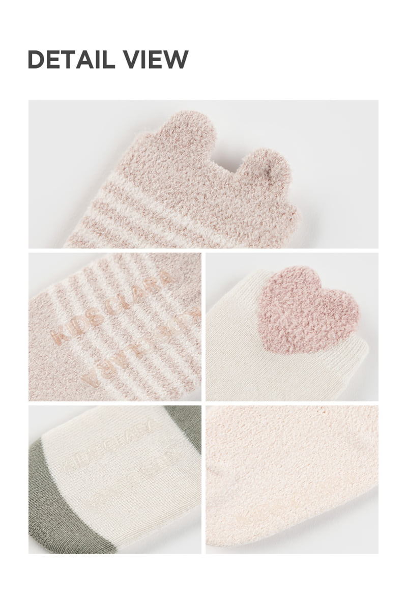 Kids Clara - Korean Baby Fashion - #babyootd - Pully Winter Baby Socks 3 Pack (set of 5) - 5