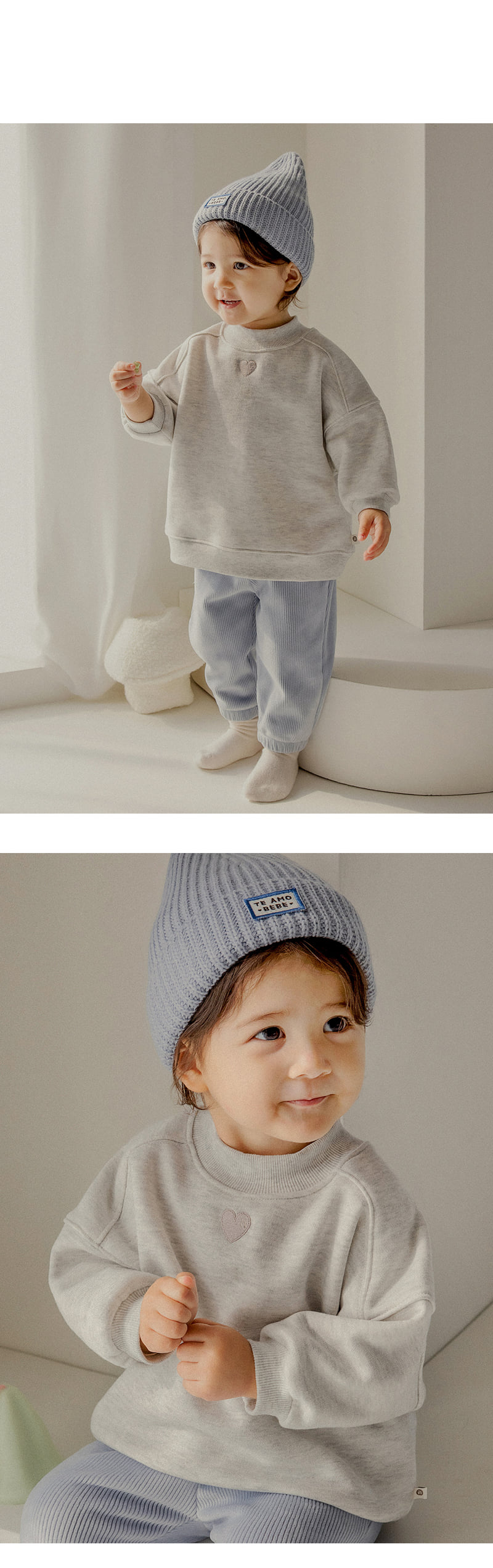 Kids Clara - Korean Baby Fashion - #babyootd - Omar Mock Neck Brushed Sweatshirt - 8