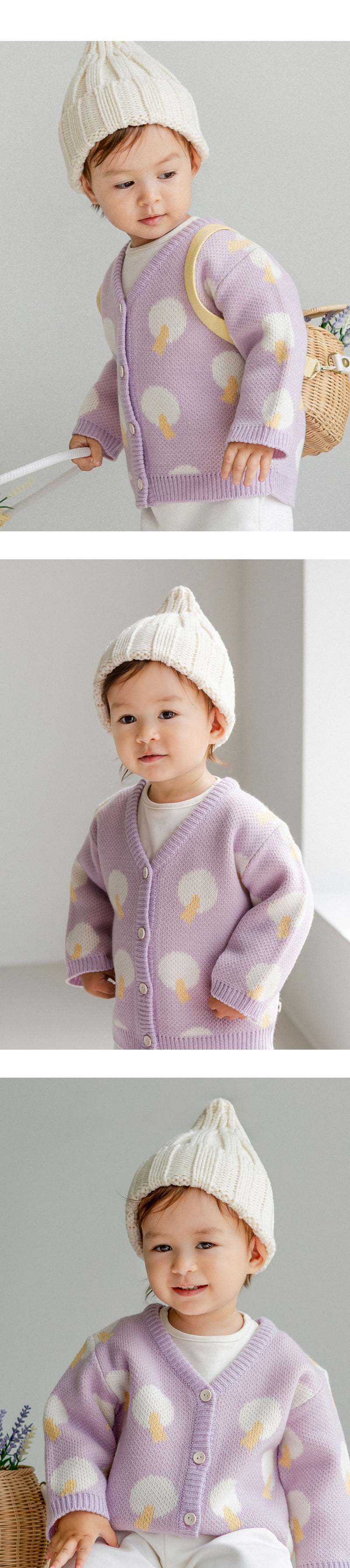 Kids Clara - Korean Baby Fashion - #babyoutfit - Sand Knit Baby Beanie - 5