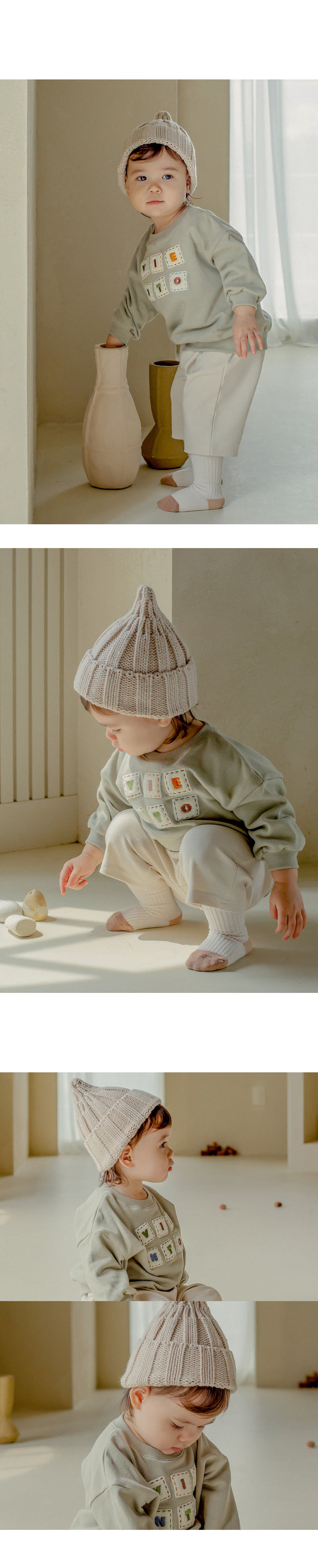 Kids Clara - Korean Baby Fashion - #babyoutfit - Sand Knit Baby Beanie - 6
