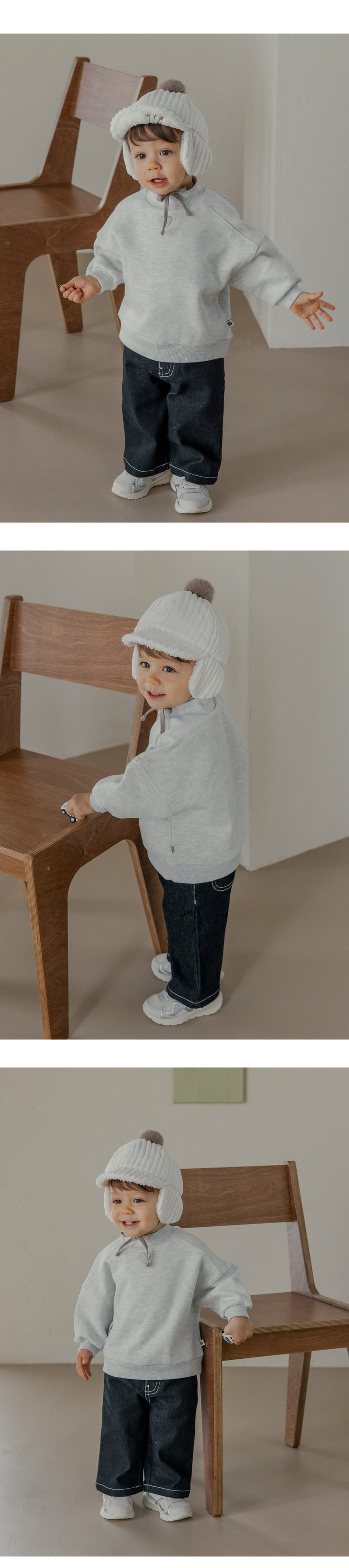 Kids Clara - Korean Baby Fashion - #babyoutfit - Allo Denim Brushed Pants - 2