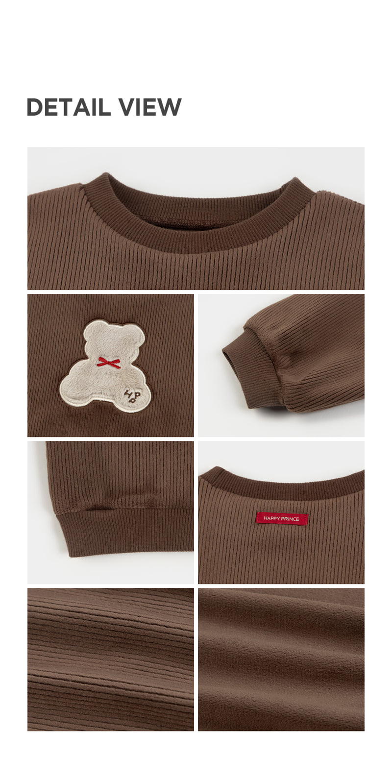 Kids Clara - Korean Baby Fashion - #babyoutfit - Mocha Bear Double Velour Baby Sweatshirt - 7