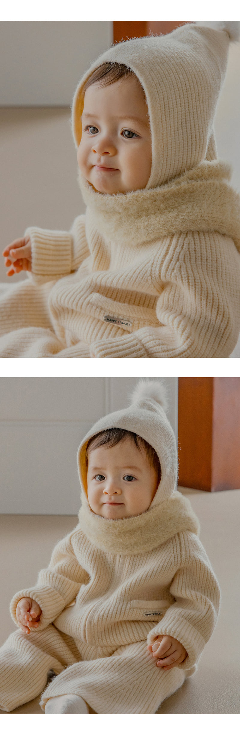 Kids Clara - Korean Baby Fashion - #babyoutfit - Mink Fluffy Knit Baby Muffler - 2