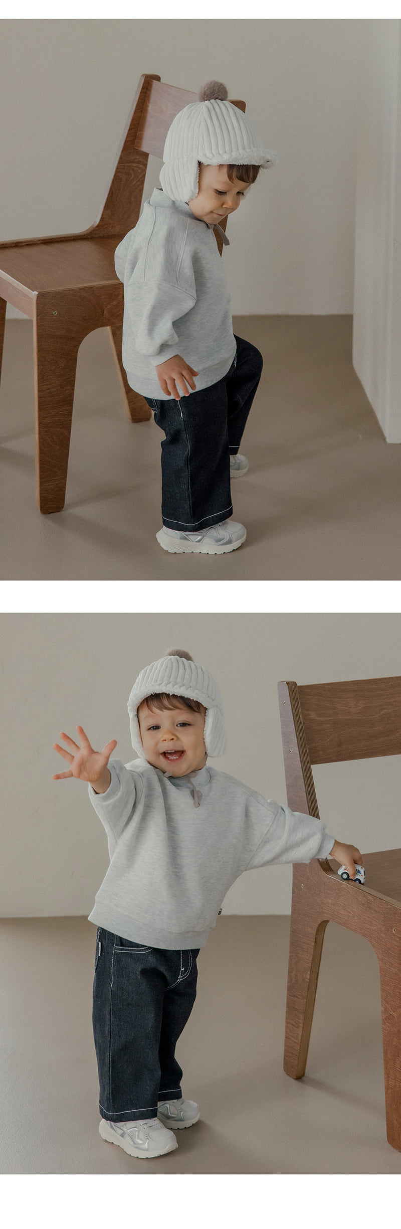 Kids Clara - Korean Baby Fashion - #babywear - Allo Denim Brushed Pants - 3