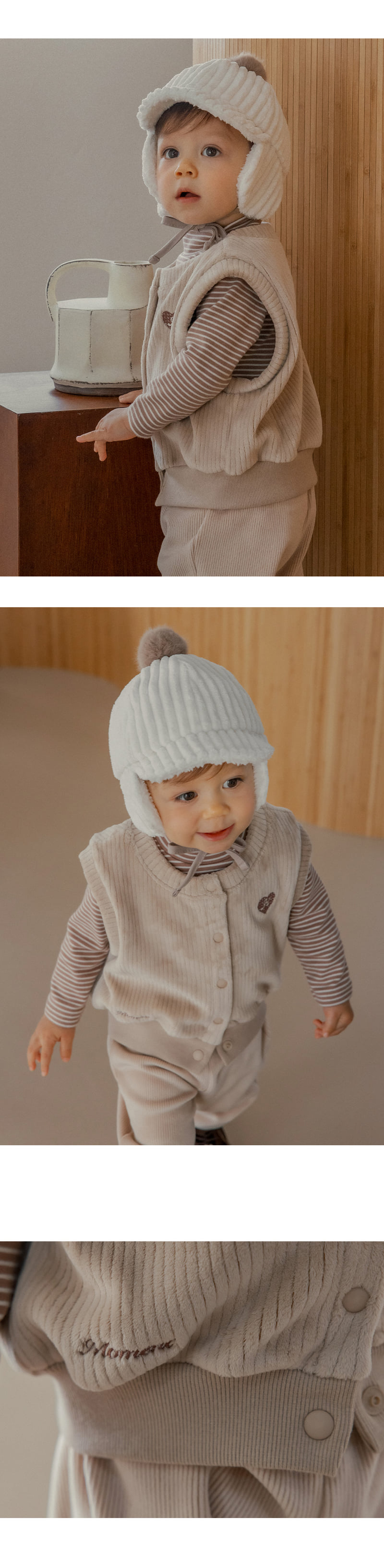 Kids Clara - Korean Baby Fashion - #babywear - Bubbly Double Velour Vest - 3