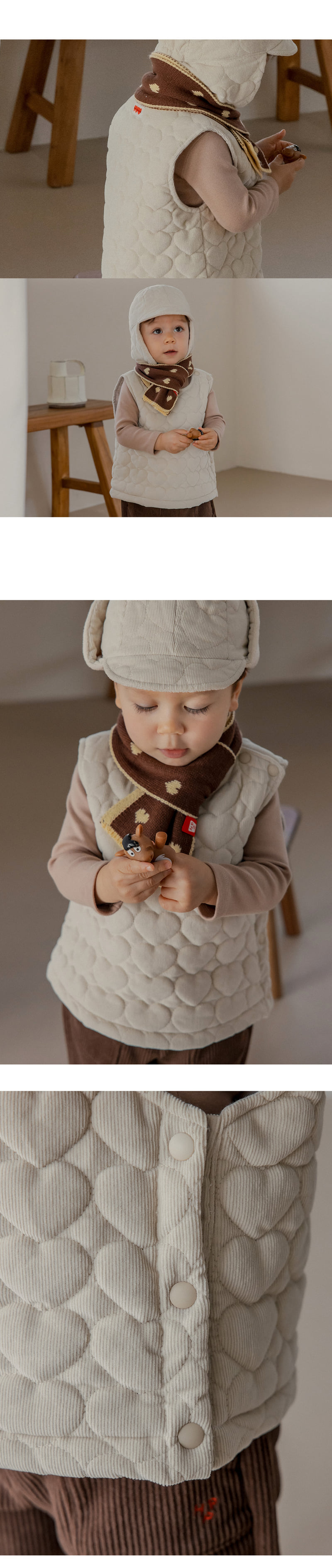 Kids Clara - Korean Baby Fashion - #babyoutfit - Marsh Quilted Baby Vest - 4