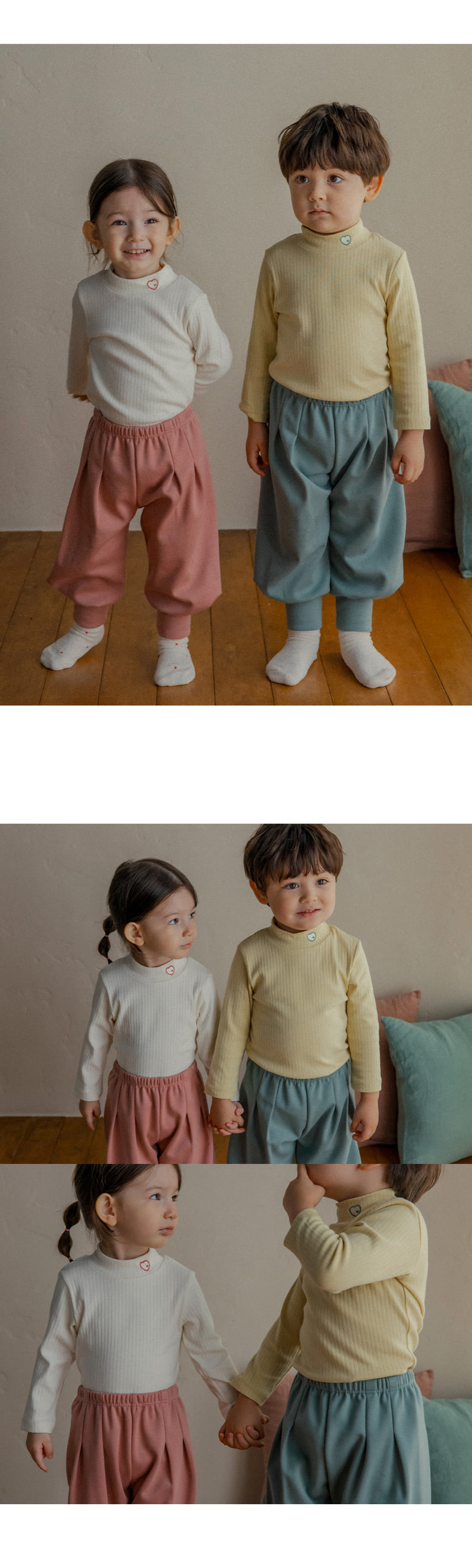 Kids Clara - Korean Baby Fashion - #onlinebabyboutique - Tender Mock Neck Easywear - 2