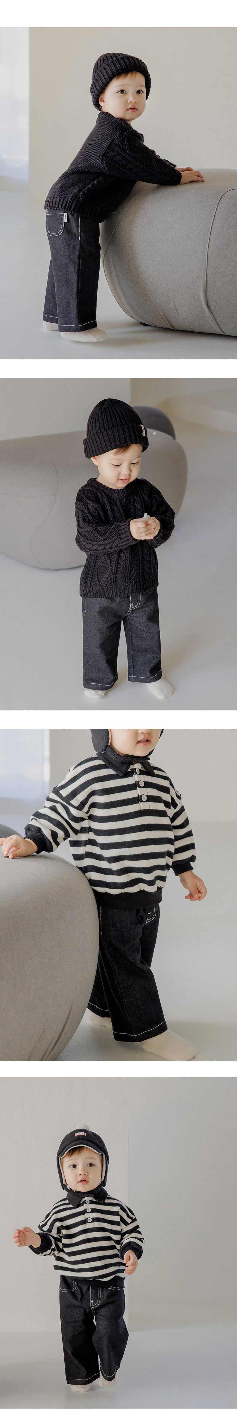 Kids Clara - Korean Baby Fashion - #babywear - Allo Denim Brushed Pants - 4