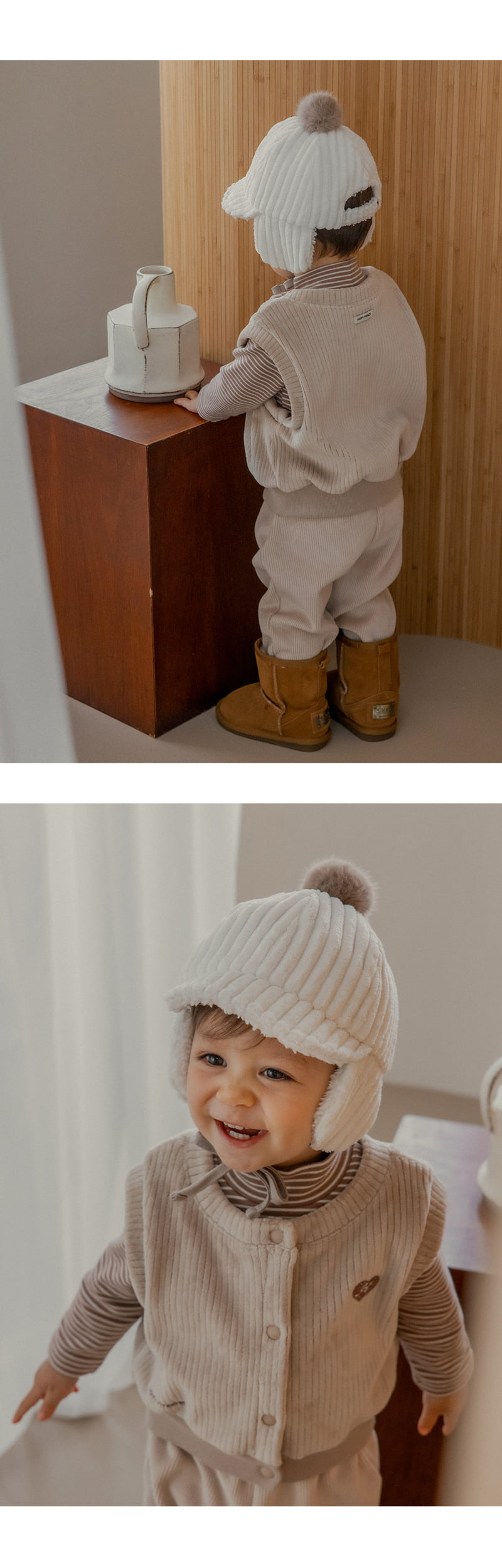 Kids Clara - Korean Baby Fashion - #babywear - Bubbly Double Velour Vest - 4