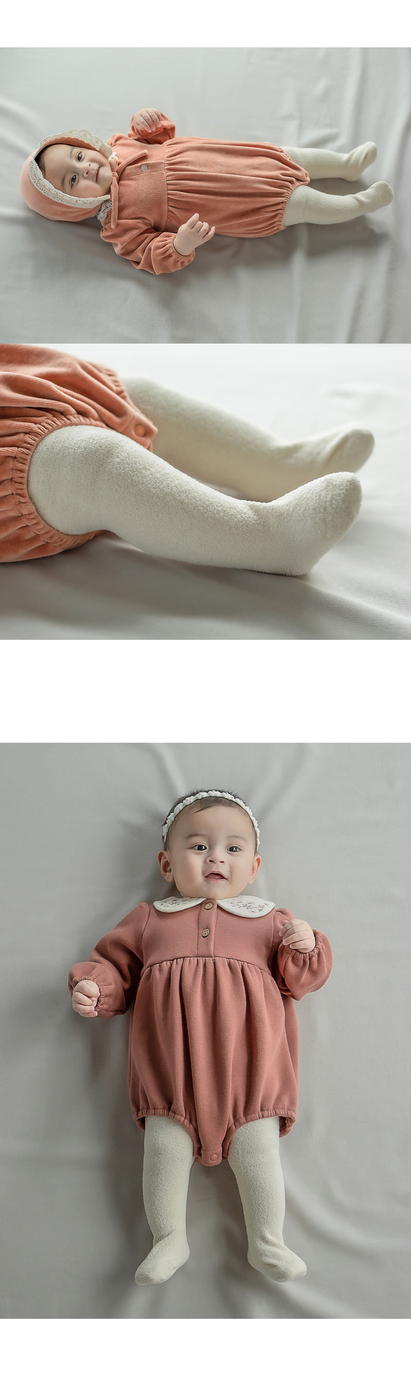 Kids Clara - Korean Baby Fashion - #onlinebabyboutique - Newborn Plain Winter Baby Tights (set of 5) - 3