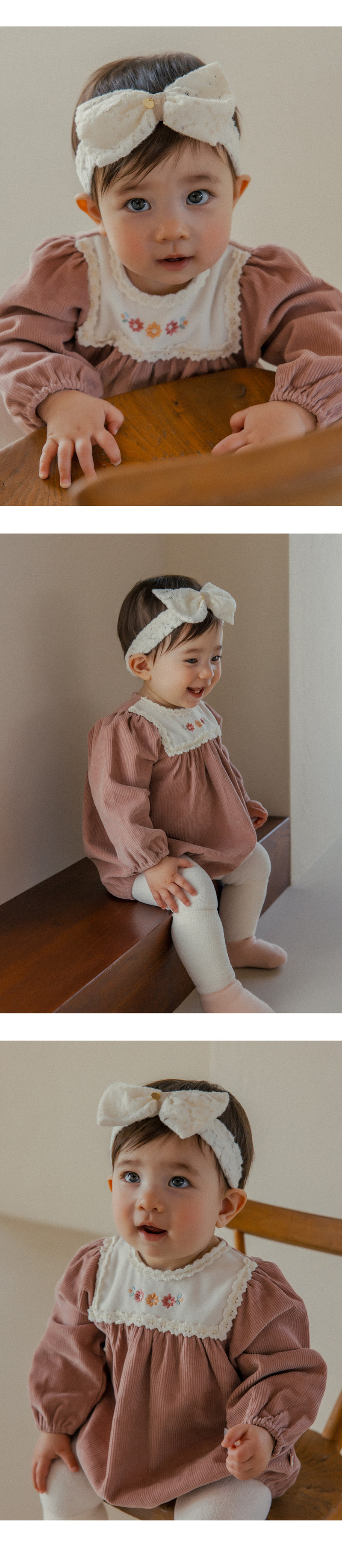 Kids Clara - Korean Baby Fashion - #onlinebabyboutique - Daan Lace Baby Headband (set of 5) - 2