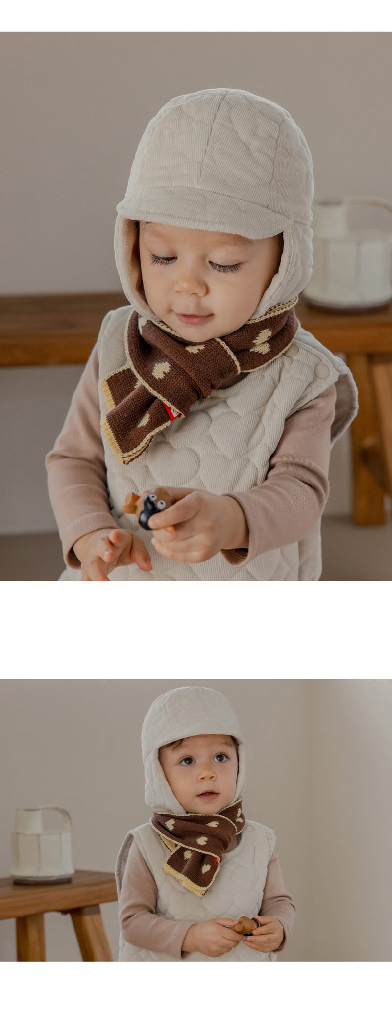 Kids Clara - Korean Baby Fashion - #onlinebabyboutique - Marsh Quilted Winter Baby Hat - 2