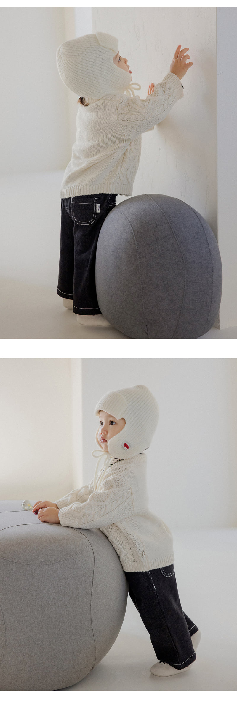 Kids Clara - Korean Baby Fashion - #onlinebabyshop - Allo Denim Brushed Pants - 5