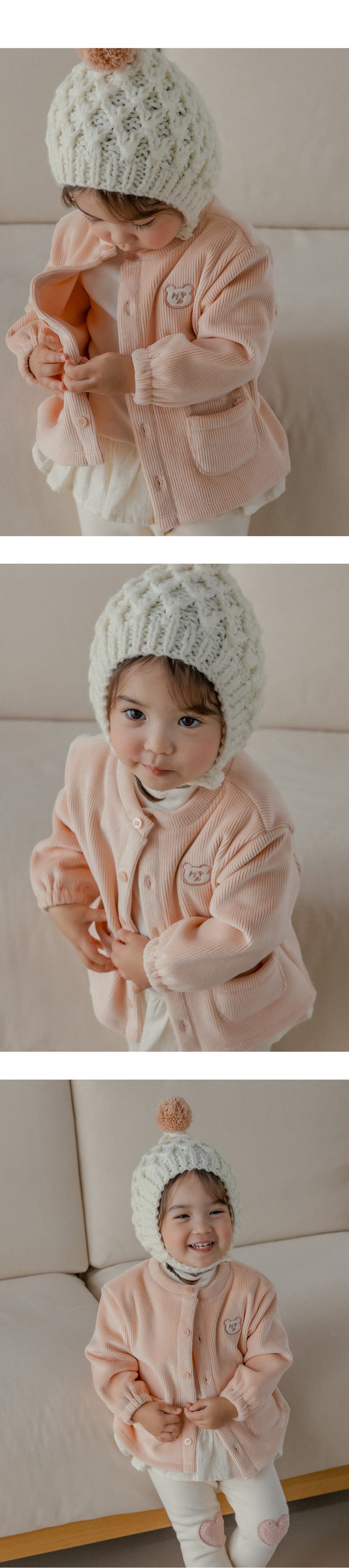 Kids Clara - Korean Baby Fashion - #onlinebabyshop - Hug Double Velour Baby Cardigan - 6
