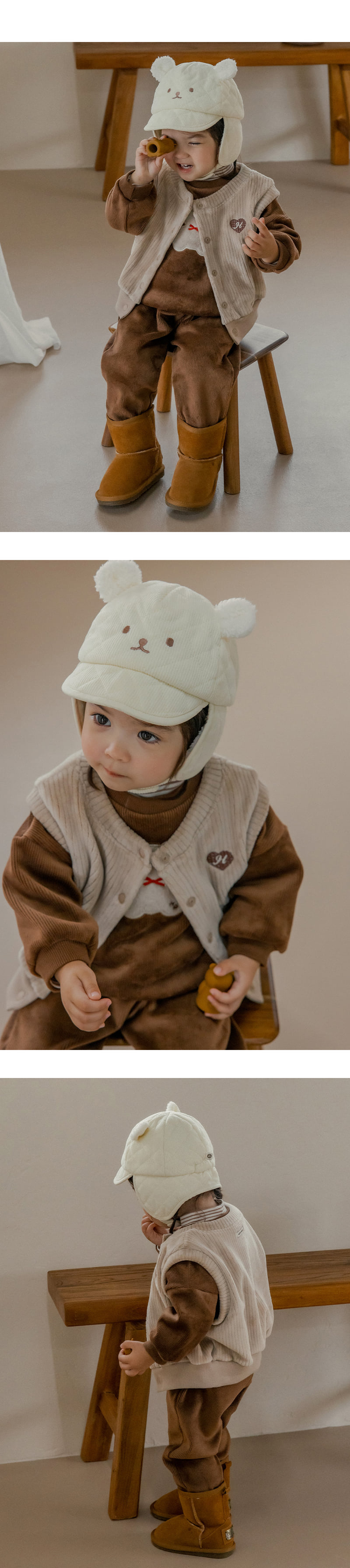 Kids Clara - Korean Baby Fashion - #onlinebabyshop - Bubbly Double Velour Vest - 5