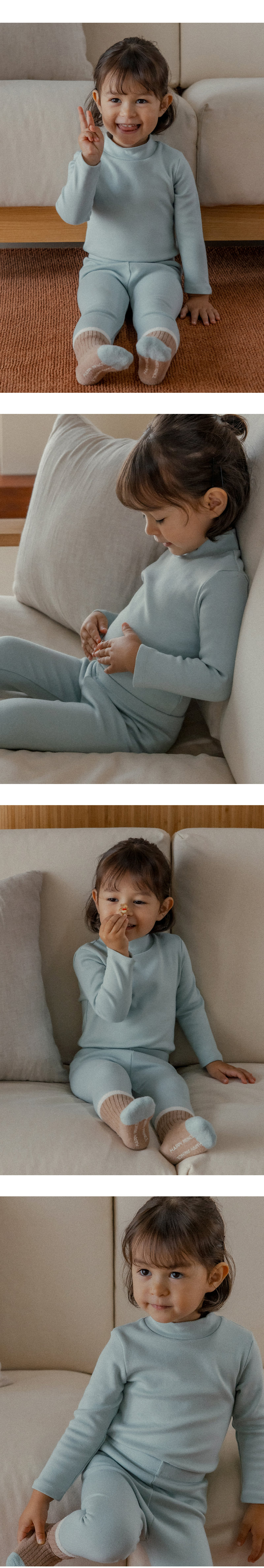 Kids Clara - Korean Baby Fashion - #smilingbaby - Pure Basic Modal Freece Mock Neck Tee - 3