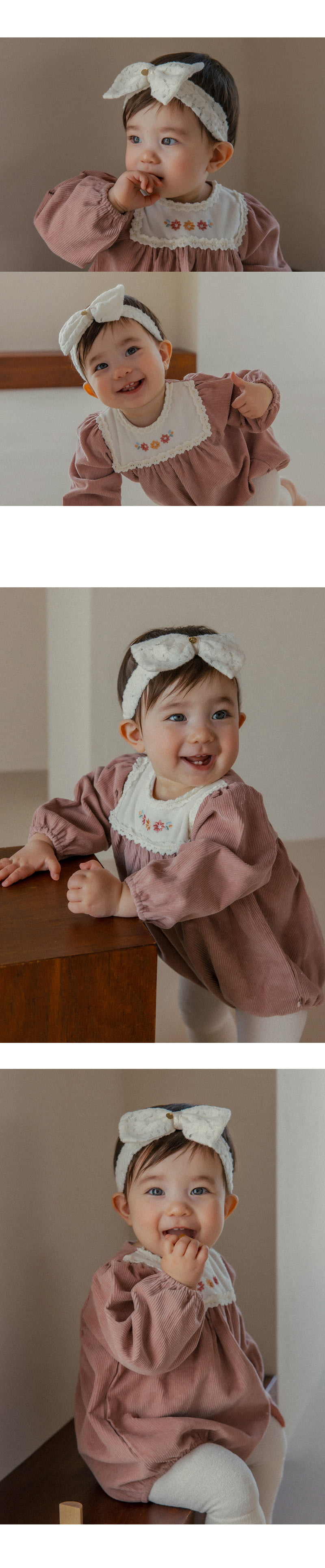 Kids Clara - Korean Baby Fashion - #onlinebabyshop - Daan Lace Baby Headband (set of 5) - 4