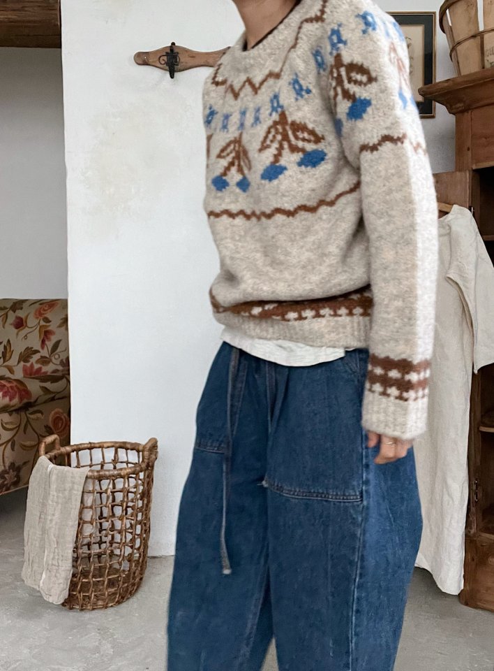 Lagrass - Korean Women Fashion - #momslook - Cherry Round Knit - 6