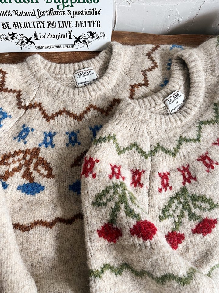 Lagrass - Korean Women Fashion - #womensfashion - Cherry Round Knit